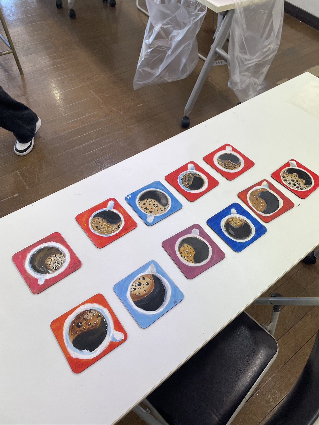 塗り絵イベントで作ったコースター